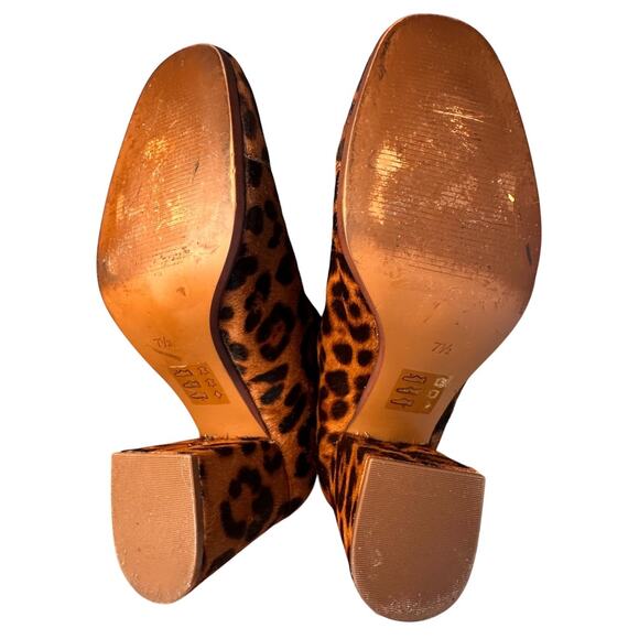 Madewell Amalia Leopard Booties Calf Fur Ankle Boots Front Zip Sz 7.5 Mob Wife - Picture 5 of 16